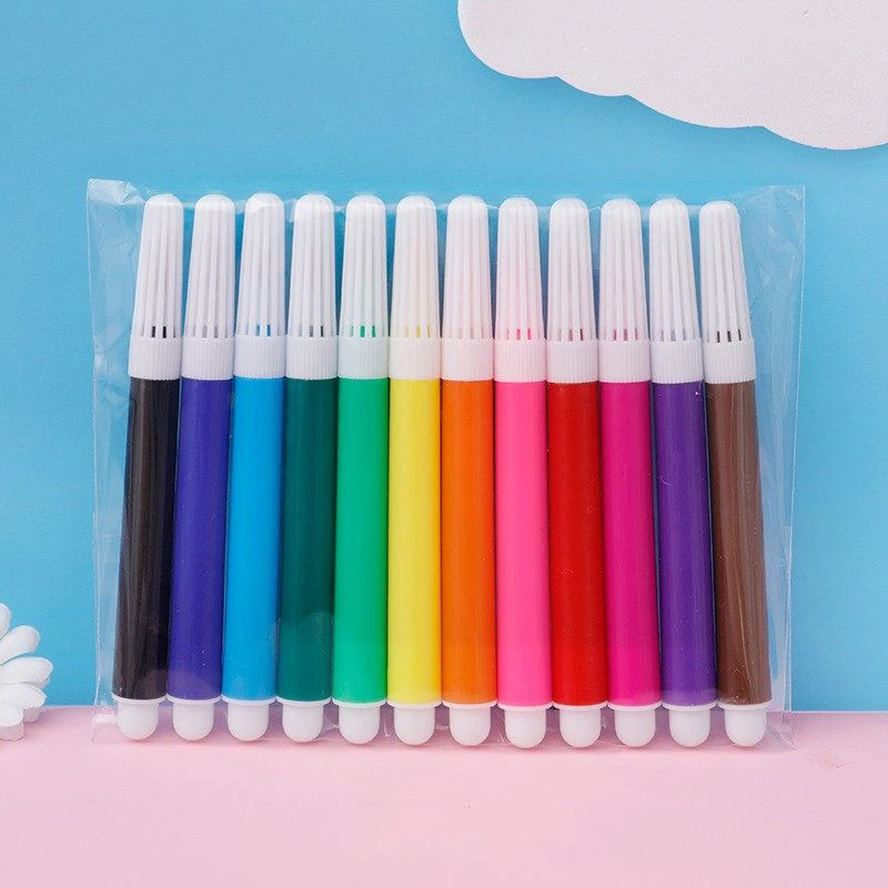 1/2/5Packs 12-Color Watercolor Pens Mini Drawing Marker Suitable for Painting Art Classroom Supplies Stationery Accessories TMZ