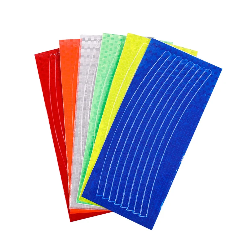 8Pcs/set Reflective Wheel Rims Stickers Motocross Bike Motorcycle Body Rim Stripe Tape Sticker Decorative Reflector Film Decals
