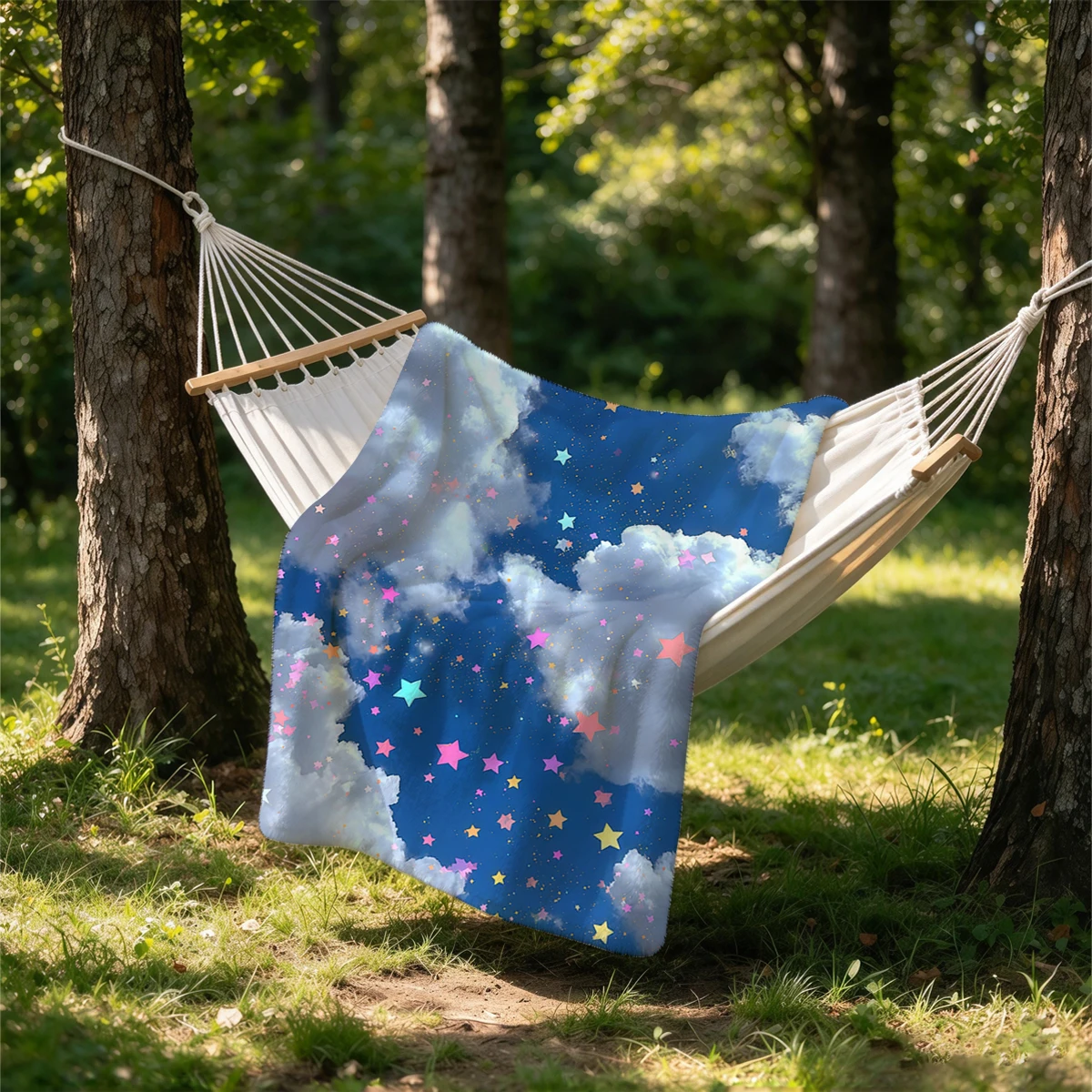 Sky Star Confetti Flannel Blanket Warm Soft Halloween Christmas Couch Warm Cozy Decorative Decor Gift for All Season