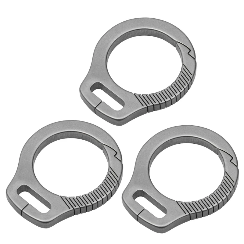 

3pack Titaniums Carabiner Keyring Solid Titaniums Key Rings with Quickly Release for Men and Women