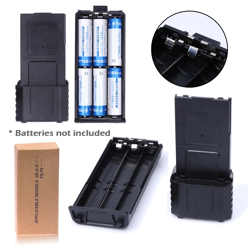 6 AA تمديد علبة البطارية حامل البطارية حافظة بطاريات لراديو Baofeng F8 F9 UV5R UV5RE Plus