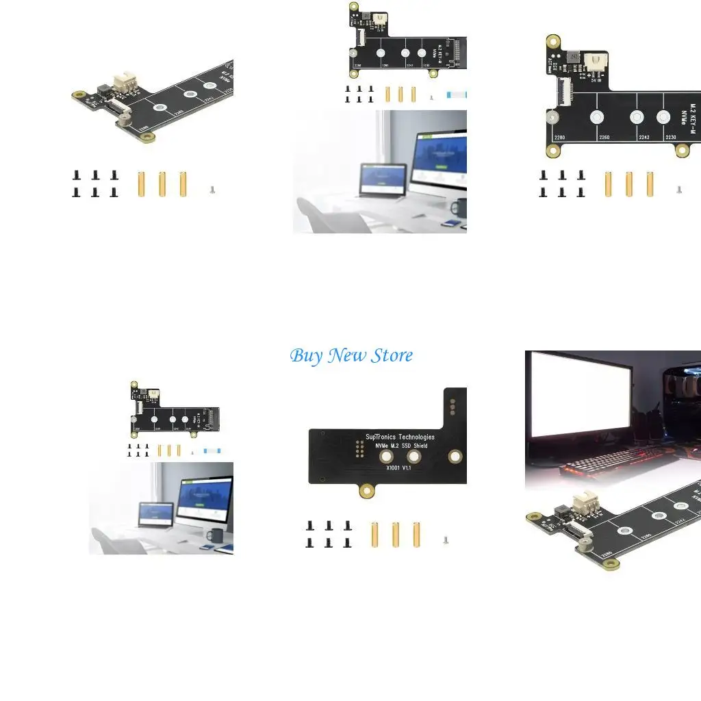 

20CE X1001 PCIe M.2 NVMe SSD Bottom Board for Pi 5 Accelerates Transfer