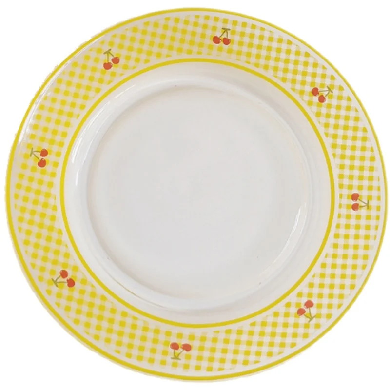 Plato de Vidrio para Uso Doméstico, Plato Redondo Plano para Postres, Pasteles, Frutas, Ensaladas, Desay, Estilo Simple, V...