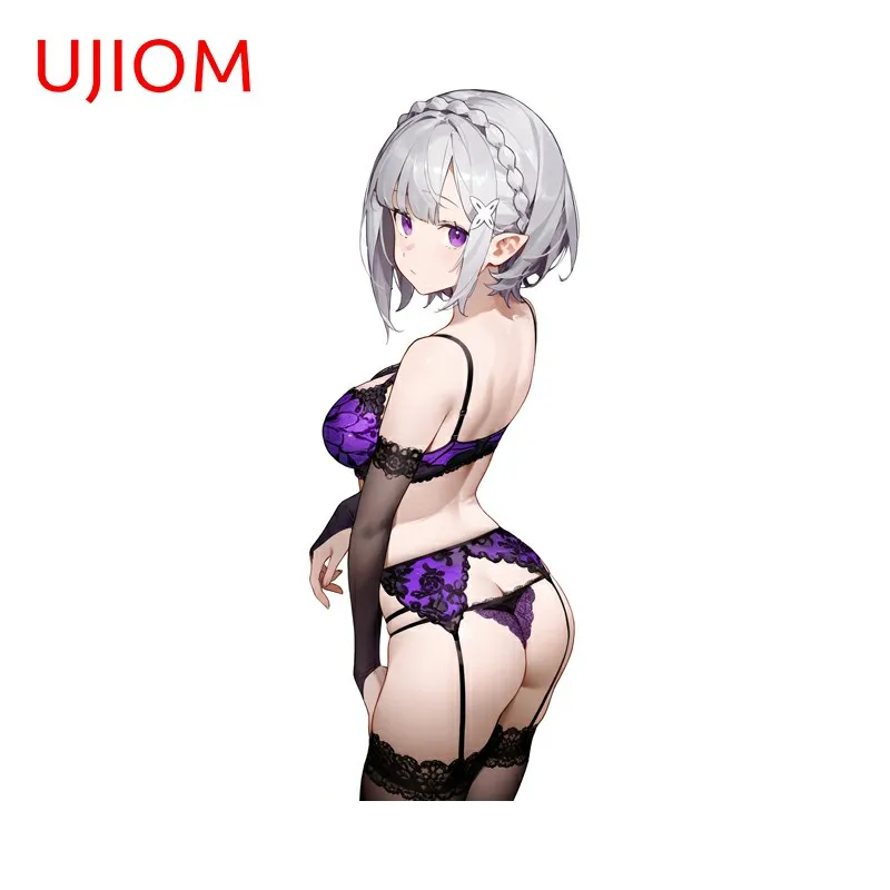 UJIOM Seductive Emilia Wall Sticker Purple Style Bikini Butt Unique Picture Decal Creative Personality Amusing Wallpapers