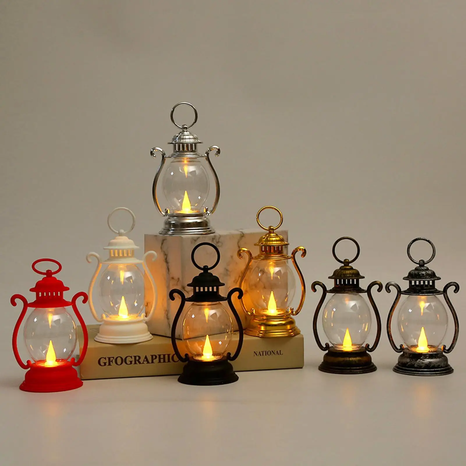 Retro Desk Lamp Battery Powered LED Retro Portable Lantern Home Decor Lights LED Tent Light For Living Room Patio Festival Decor