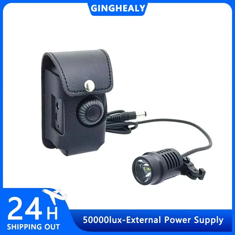 Ginghealy 3W5W clip-up LED Headlight Adjustable High-Brightness Focused Spot Magnifier Clamp-On with 4-Hour Battery Life