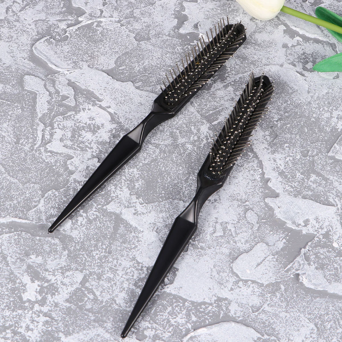 2pcs Brush Professional Pointed Tail Airbag Brush Hair Extension Brush for Women Girls (Black) Professional Brush