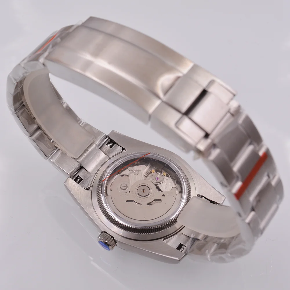 36mm/40mm relógio automático à prova dwaterproof água relógio mecânico masculino nh35 movimento safira cristal pulseira de aço inoxidável