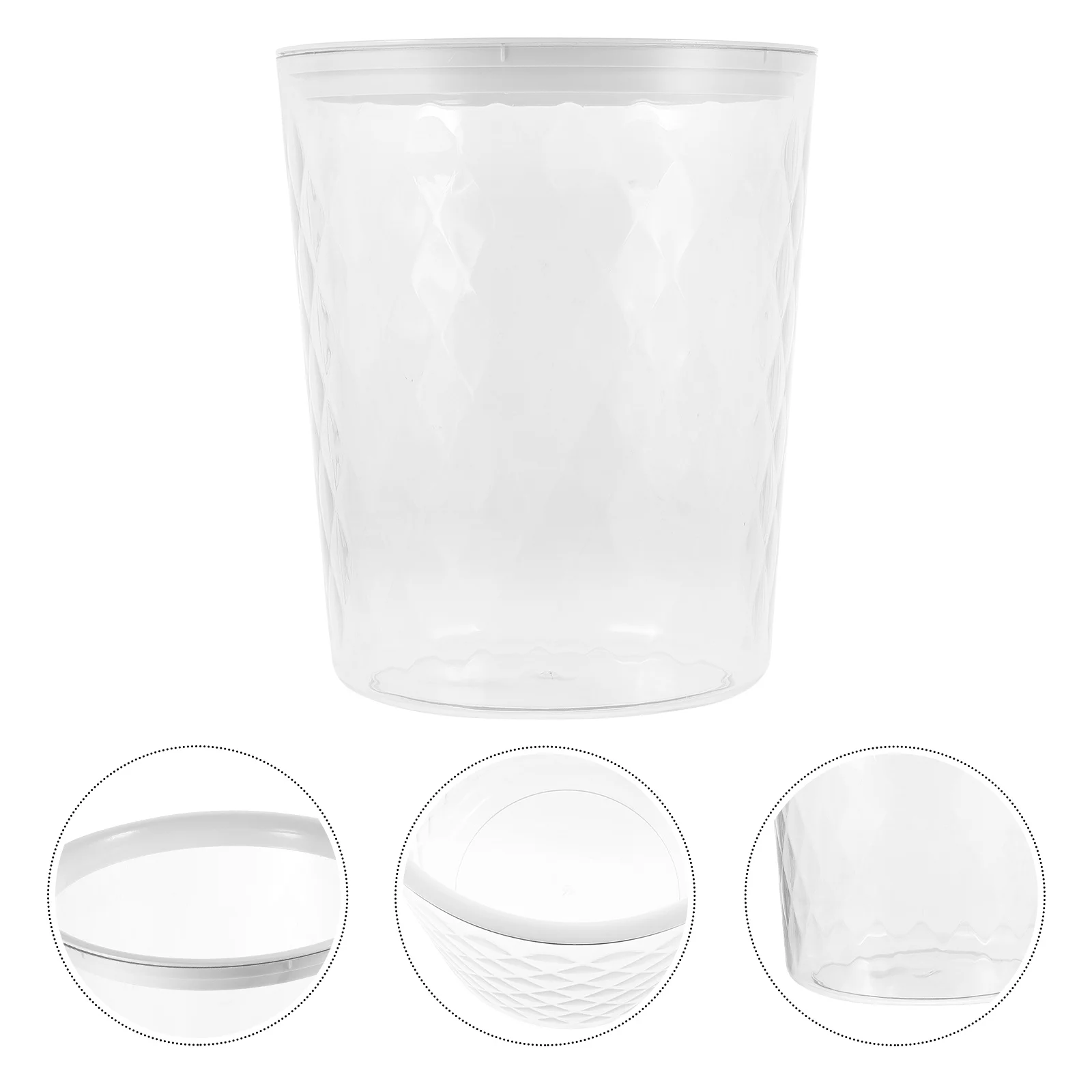 

Transparent Large Capacity Trash Bin Portable Wastebasket for Kitchen Bathroom Office Bedroom Clear Trash Can