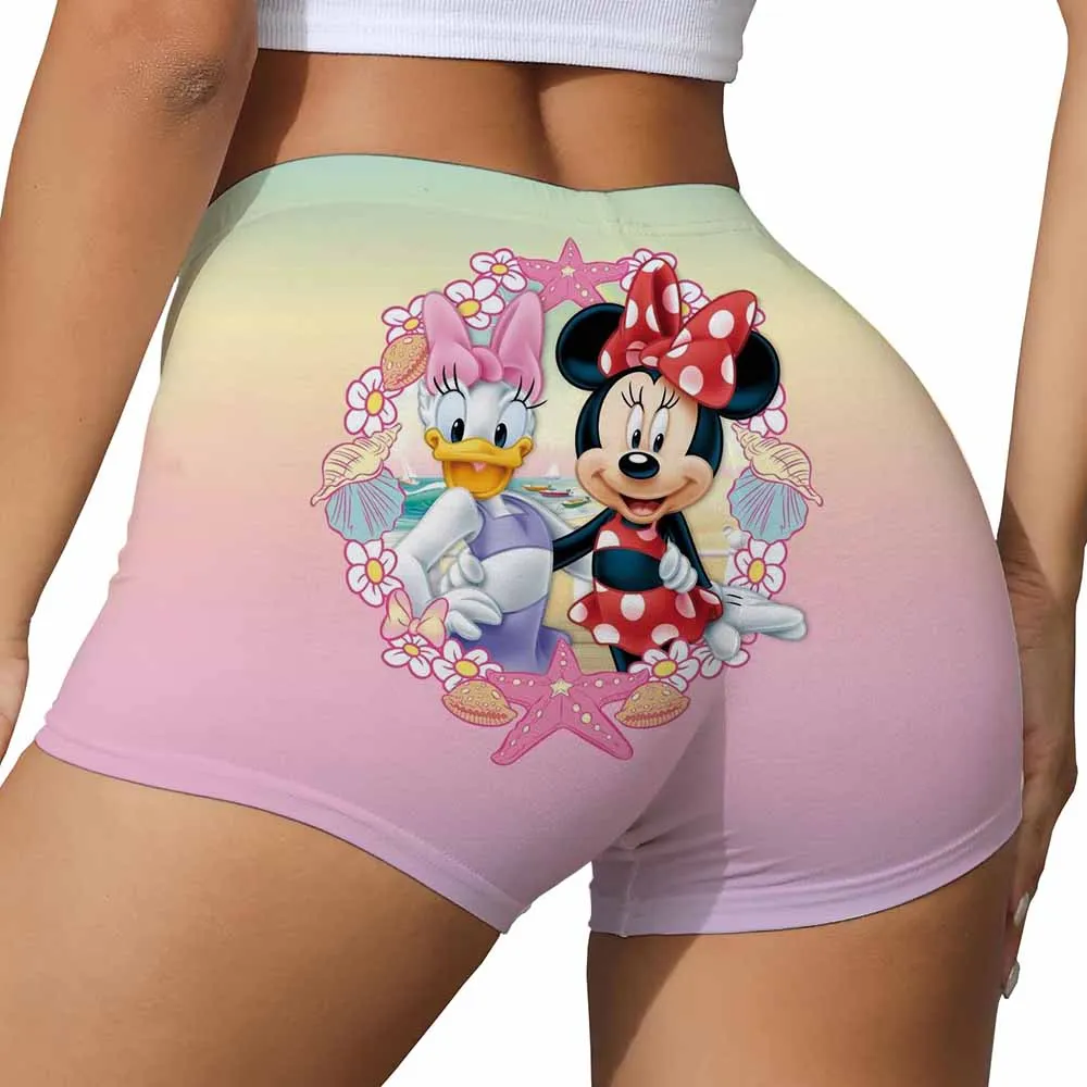 Benutzerdefinierte Minnie Mouse Mickey Mouse Workout-Shorts für Damen, Fitnessstudio, Volleyball, Laufen, Yoga