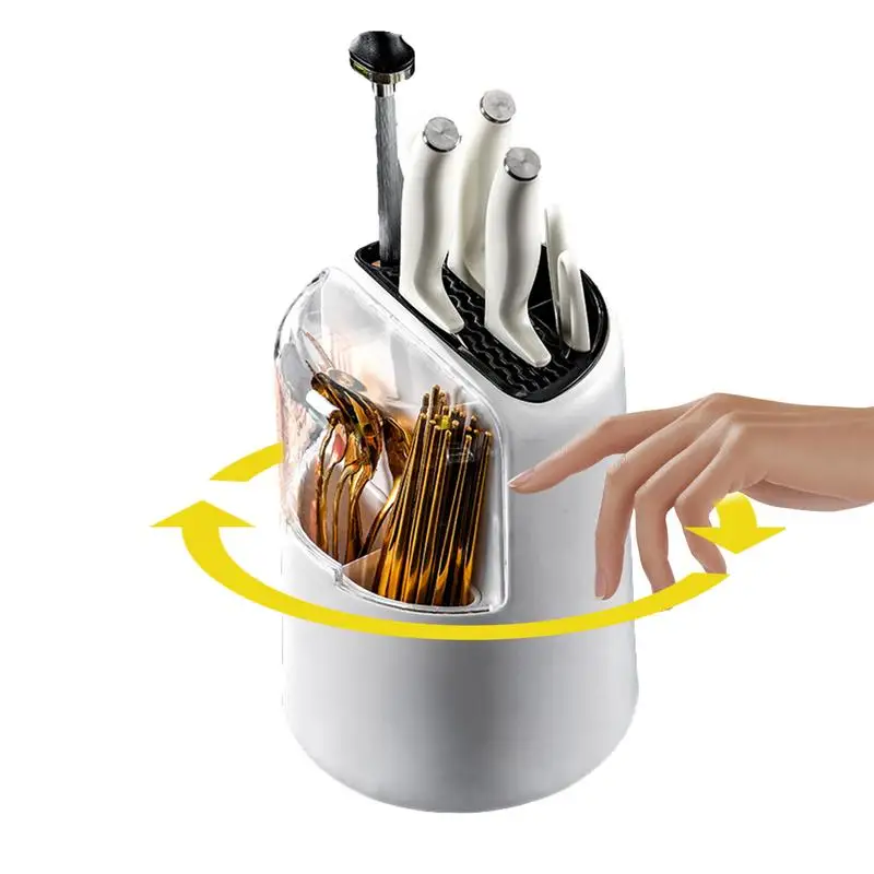 

Kitchen Utensil Organizer 360 Degree Rotatable Cutter Holder Multifunctional Cutlery Organizer Cutter Storage Rack For