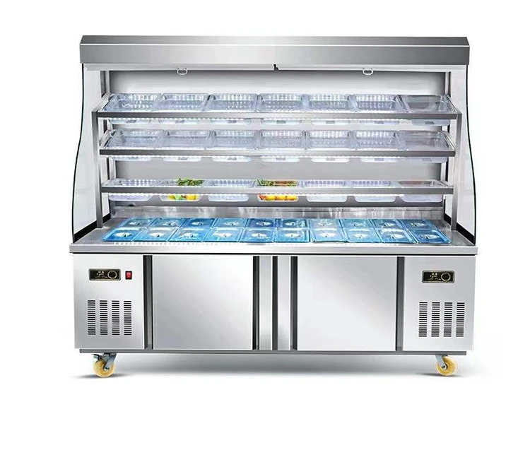 Fruits Vegetables Display Freezer Cooler Restaurant Barbecue Malatang Refrigerator Preservation Frozen