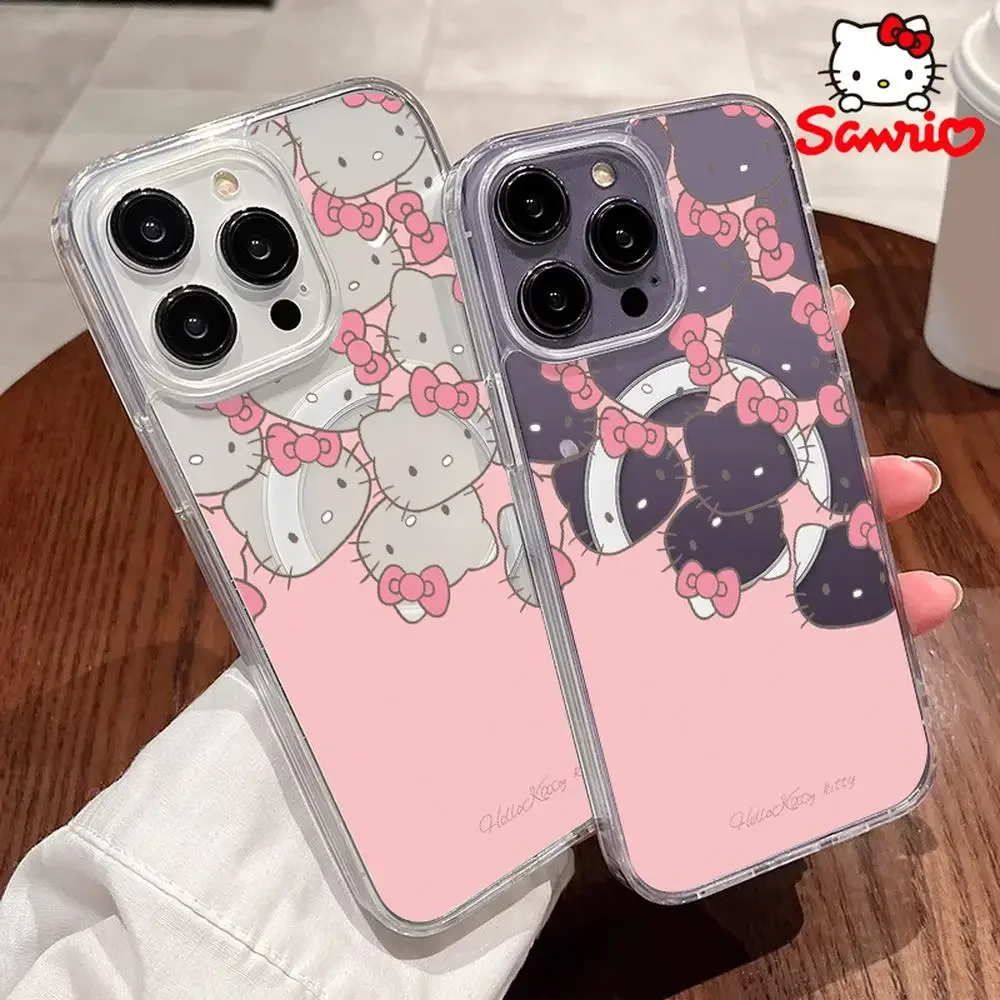 Kitty Cat Iphone 16 Pro Max เคส Iphone 16/15/14/13/12/11/x/xs/xs Max เคสโทรศัพท์สําหรับเด็กผู้หญิง Hello Kitty อุปกรณ์เสริมแฟชั่น