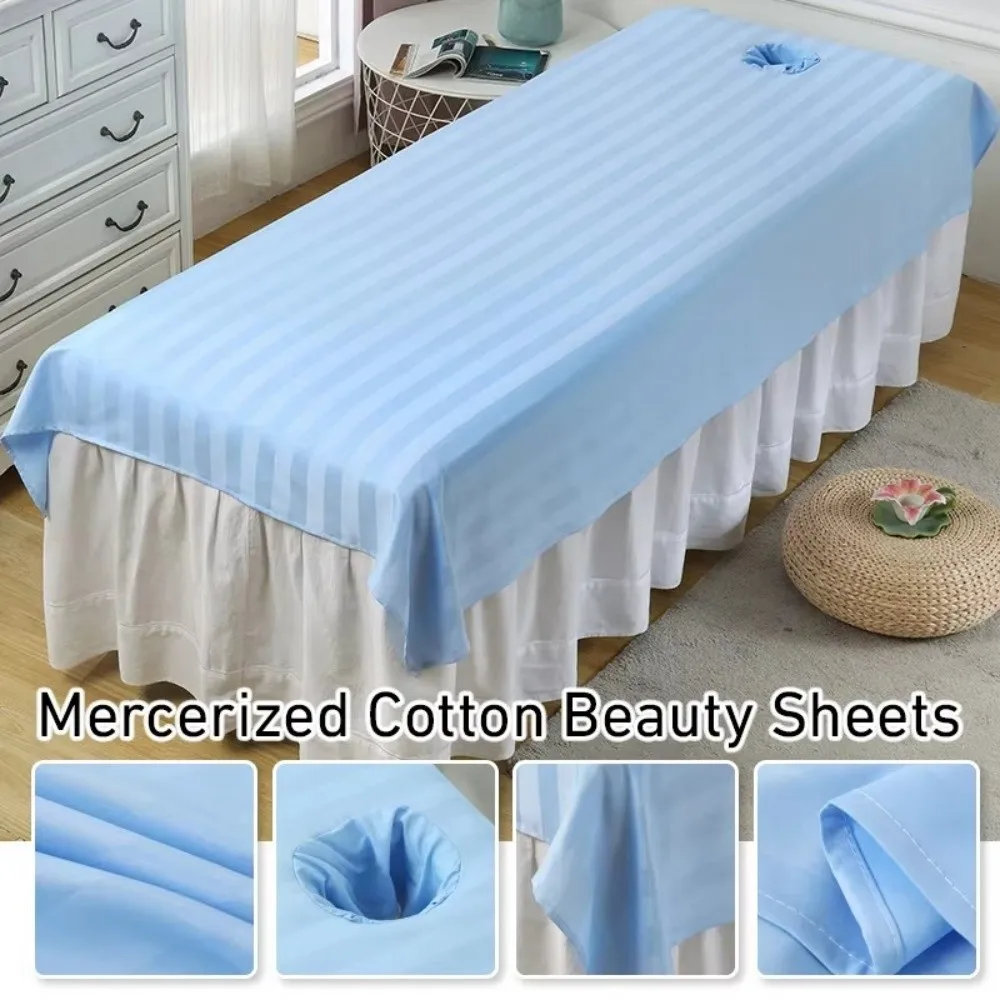 76x190cm Reusable Beauty Massage Table Cover Cotton with Face Hole Spa Bed Salon Sheet Soft Solid Color Bedspread