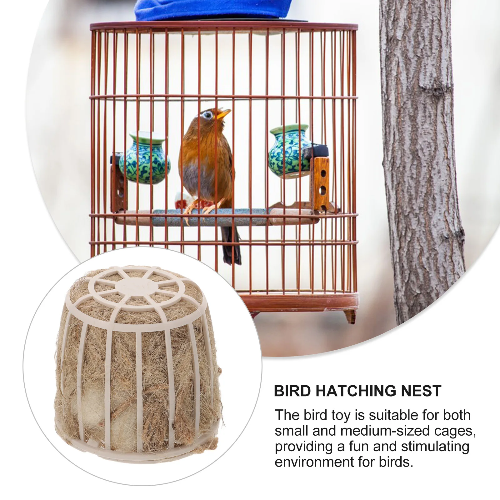 

Bird Hatching Nest for Canary Parrot Breeding Plastic Bird Nesting Bowl Hollow Cage Nest Shelter Pet Supplies