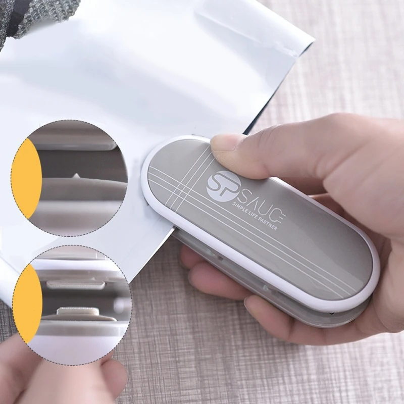 Mini máquina de sellado a presión de mano, sellado de impulso fácil de llevar, embalaje de impulso, sellador de bolsas de polietileno de plástico, ventiladores de Clip para el hogar