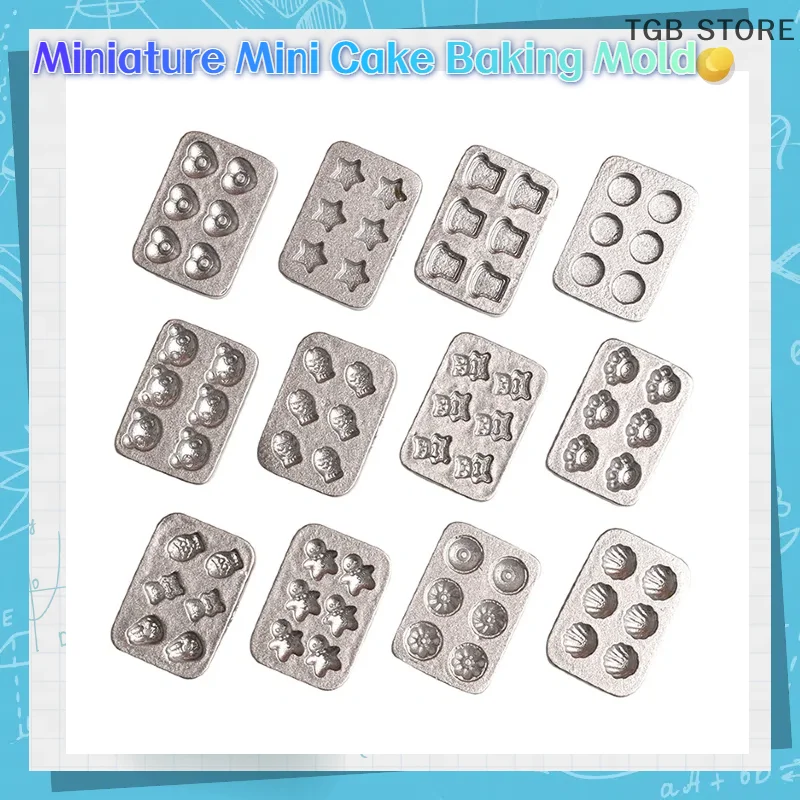 1/10 stücke Puppenhaus Miniatur Mini Kuchen Backform Küche Szene Mini Platte Lebkuchenmann Herz Backblech Modell Dekoration