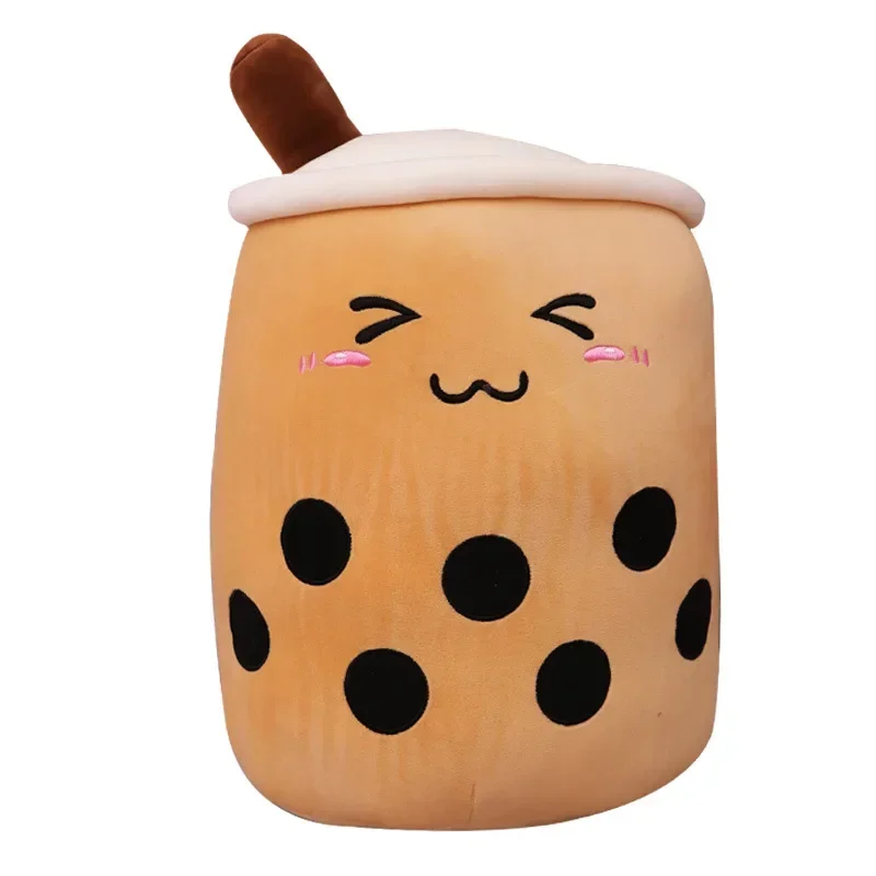 Simulated Fruit Milk Tea Cup Pillow Plush Toy Large Pearl Milk Tea Doll Doll Cute Smiling Face Emoji Pack Doll Mushroom