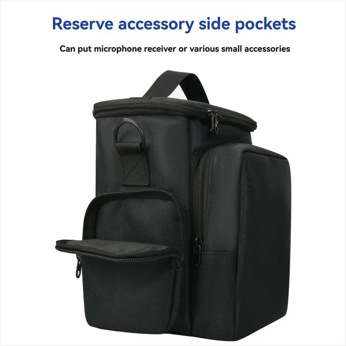 A26Z  Travel Carrying Microphone Case 6 Slots Microphone Bag Mic Carrying Case with Handle Strap and Shoulder Strap