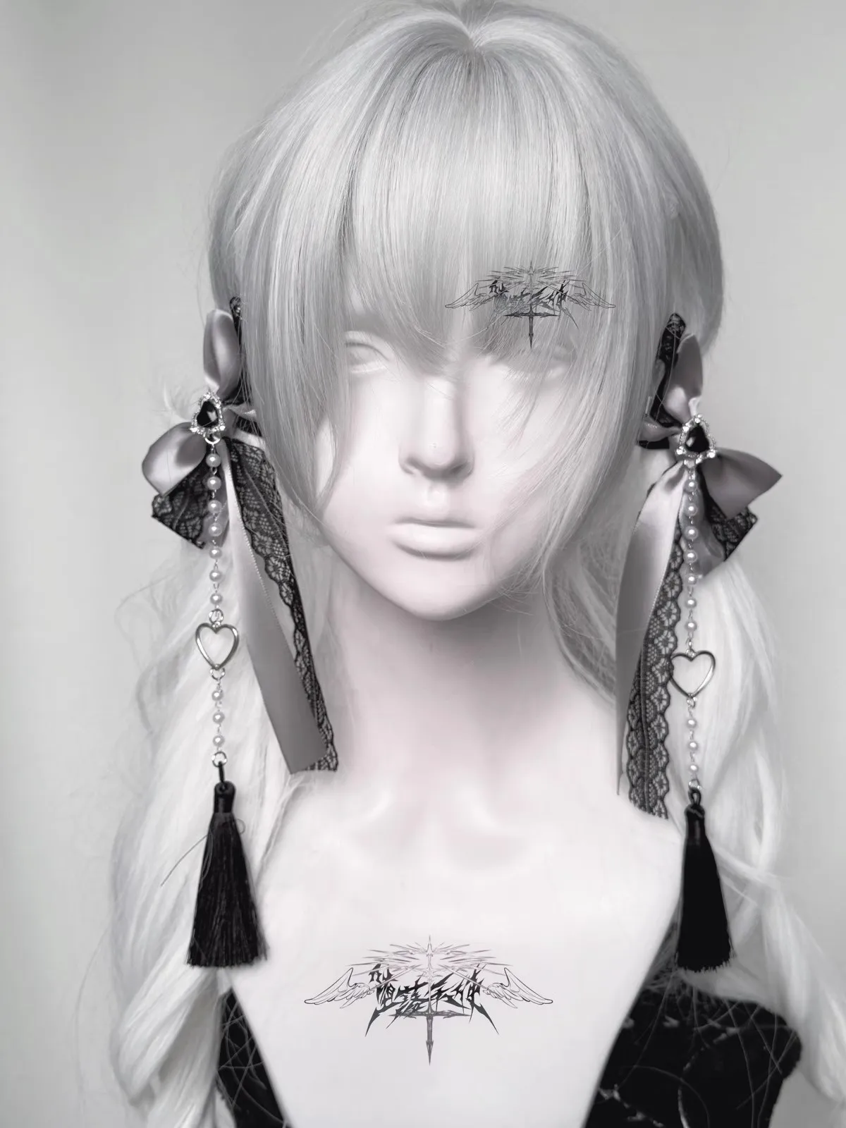 로리타 코스프레 소녀 머리핀 활 머리핀, 귀여운 헤어 액세서리, 일본 미적 중국 스타일, Y2K 술 헤어 클립, 1 쌍