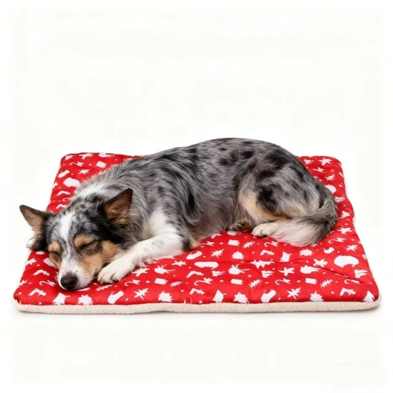 عيد الميلاد مزلقة سرير الحيوانات الأليفة النوم العميق شتاء دافئ القط الكلب منزل قابل للغسل لينة أفخم عش عطلة هدية لجرو هريرة