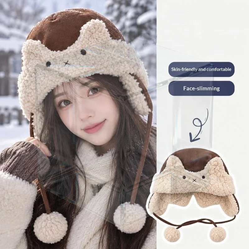 Reversible Suede Bucket Hat With Cozy Fleece Lining Warm Face Slimming For Winter Outdoor Hiking Skiing Daily Wear