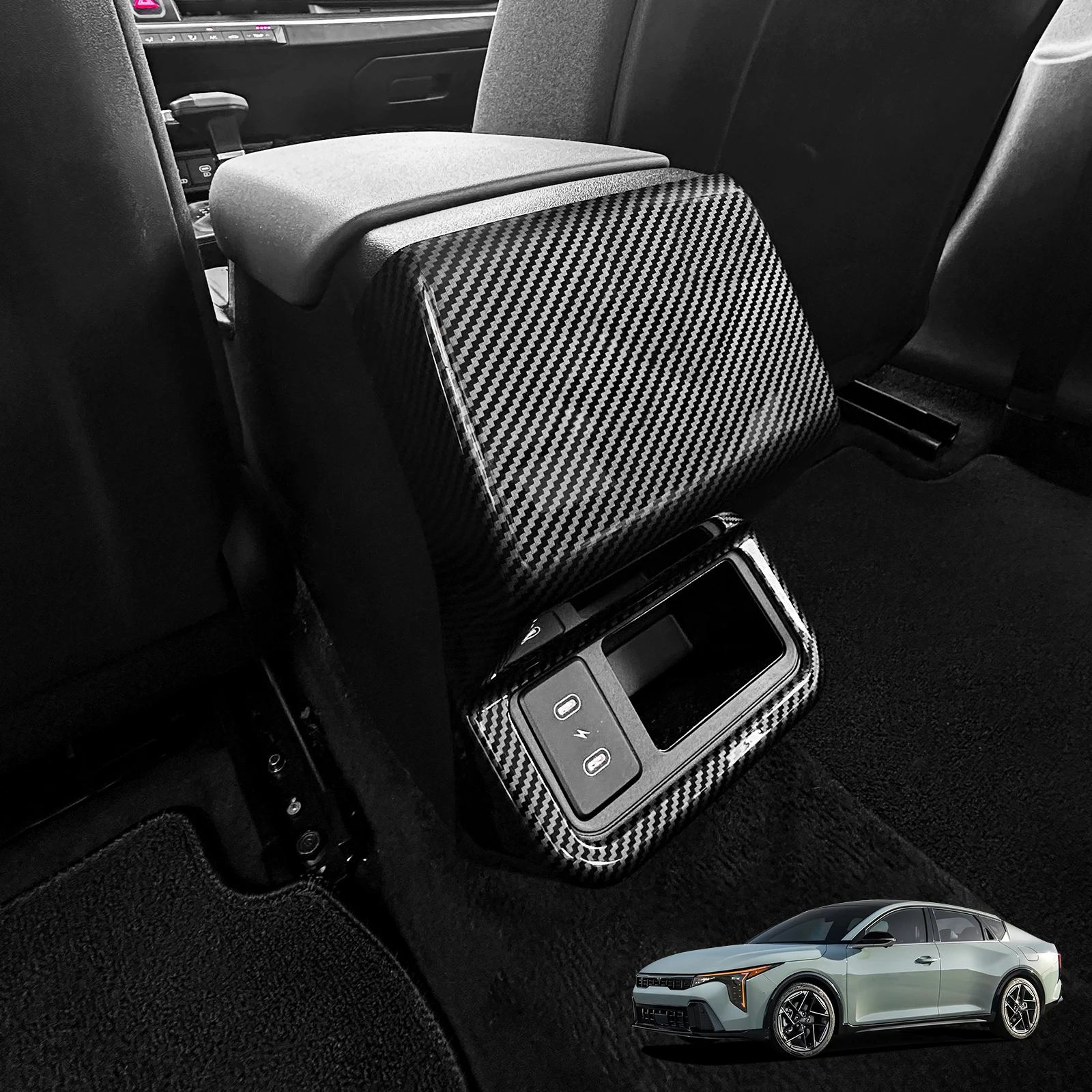 

Автопорт для зарядки заднего сиденья, задняя противоударная панель, декоративная крышка, аксессуары для Kia K4 2025