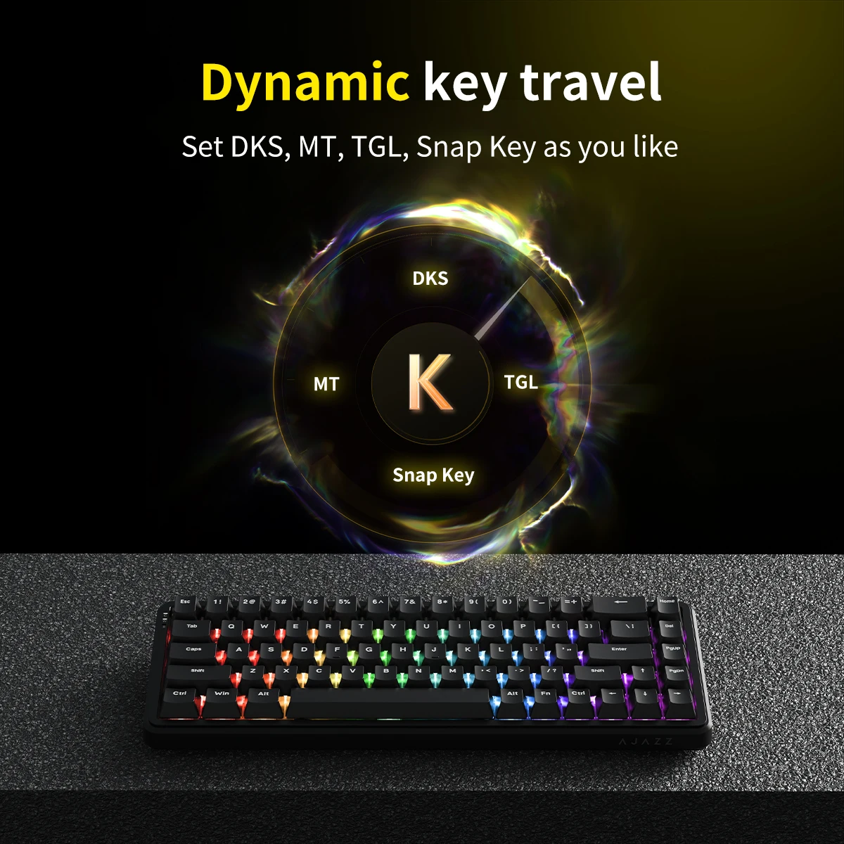 AK680 Compact Magnetic Shaft Keyboard Latency of just 1ms Magnetic Shaft Keyboard for Gamers