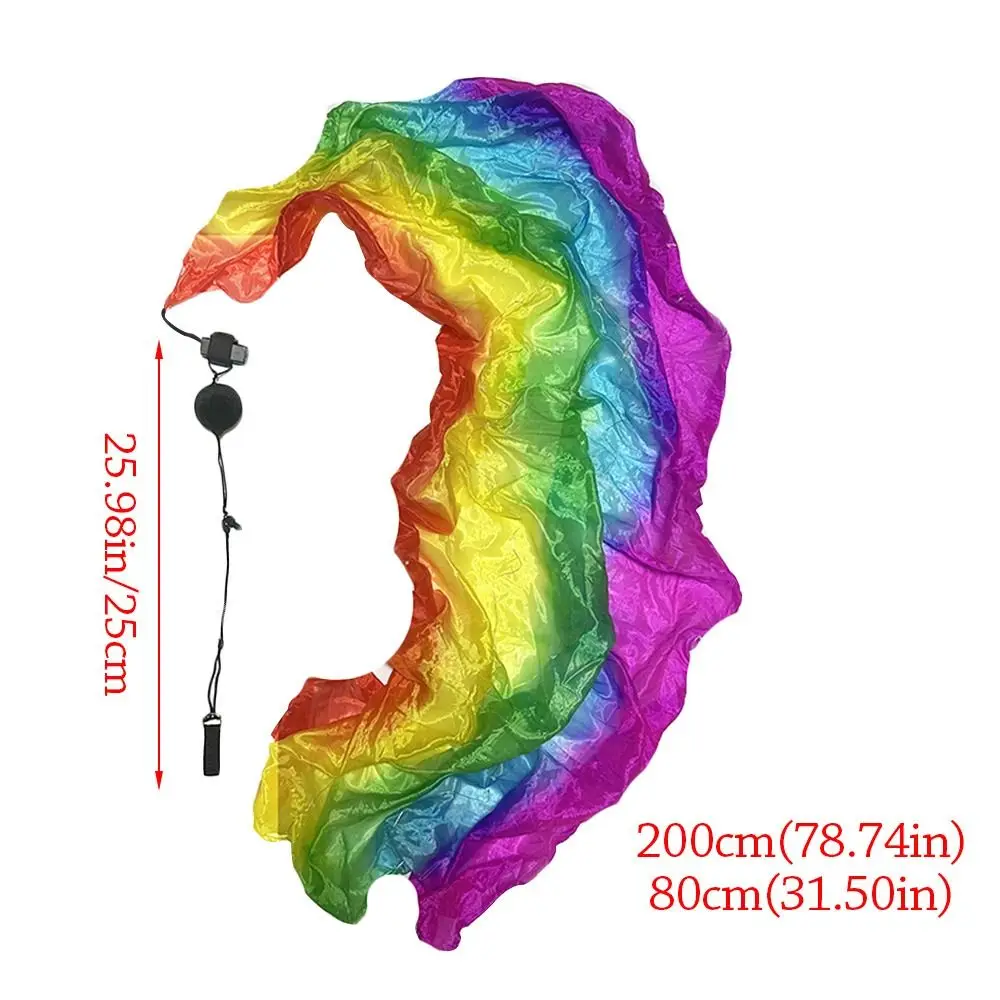 Colorful Glowing LED Silk Ribbon Silk Veil Rainbow Luminous Chain Ball Luminous For Thailand/India/Arab Dance Performance Prop