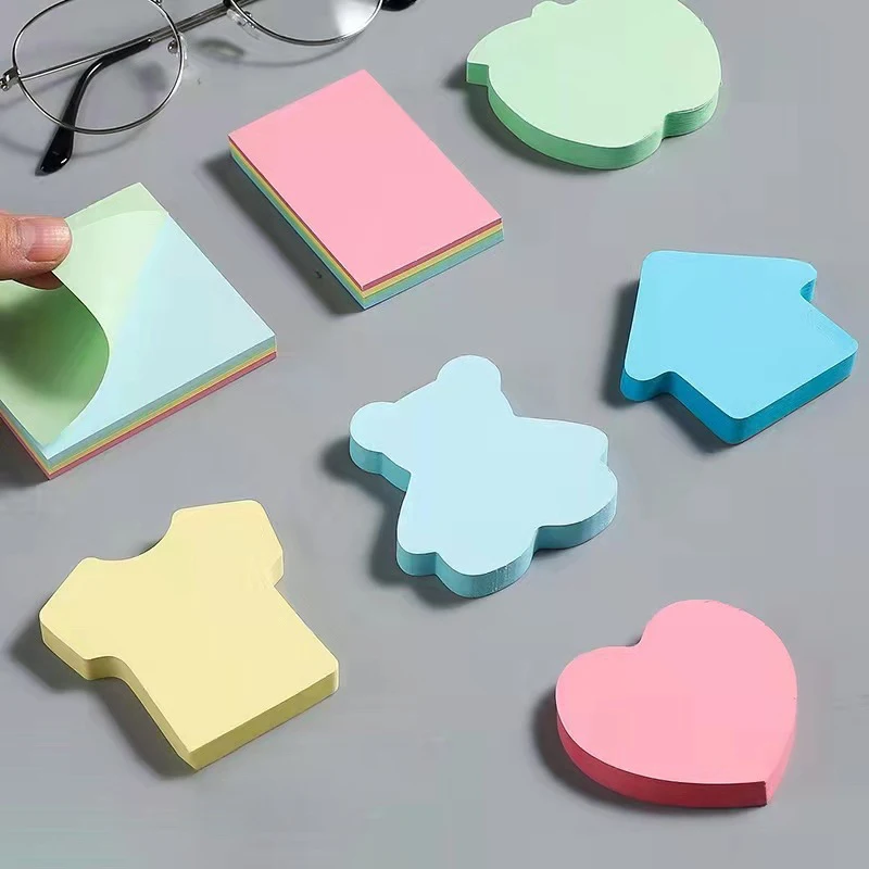 100Pcs Special-shaped Sticky Notes Self-adhesive Bookmarks Memo Pad Kawaii Stickers Creativity Cute Notepad Stickers Stationery