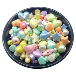 Round Star Heart Shape Macaron Color Beads Acrylic  loose Spacer  For Jewelry Making Bracelet Necklace DIY Accessories