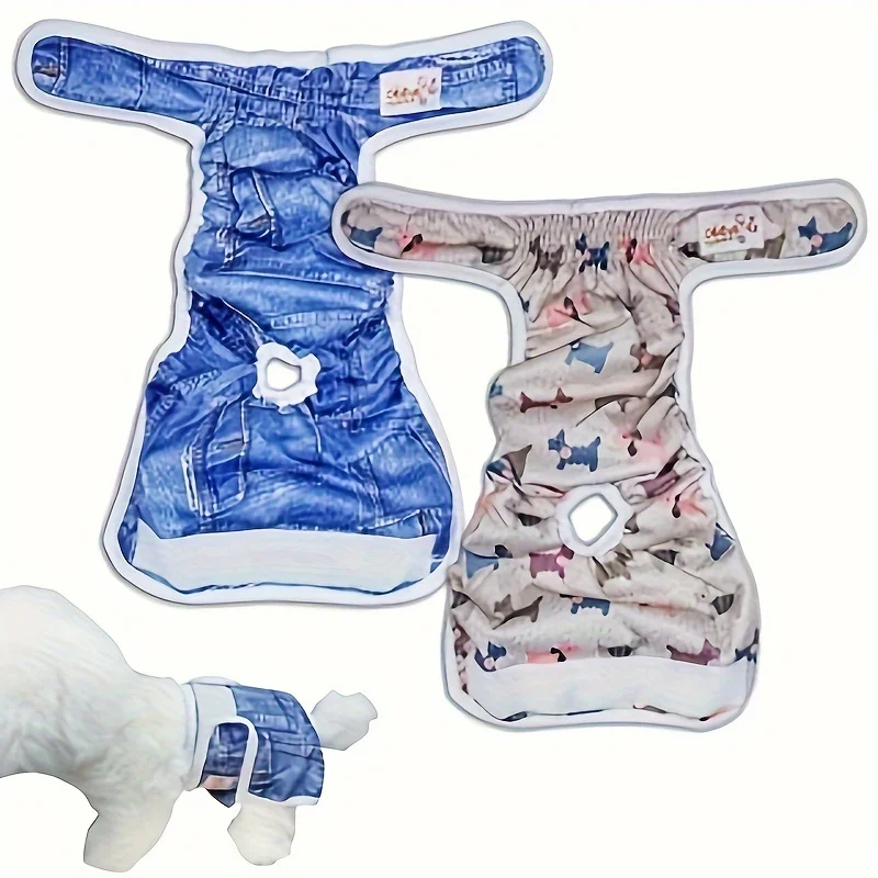 3pc Dog Diaper Pants Reusable Female Diaper Washable Wrap Pee Panty Clothes Costumes Cosplay Puppy Dog Period Menstrul Diaper fo