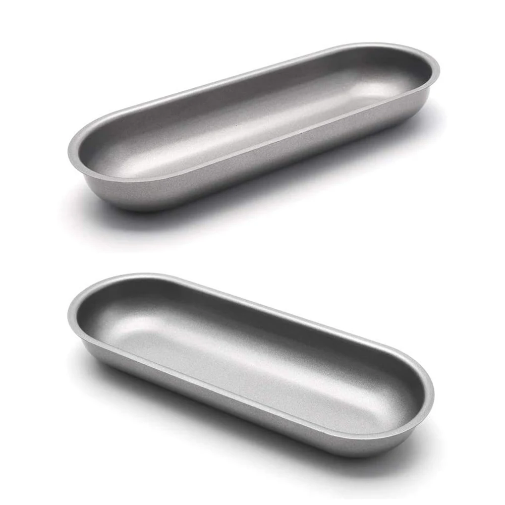 Hot Dog Mold Carbon Steel Sausage Molds Non Stick Bakeware Oval Hotdog Bun Baking Pan for DIY Homemade Bread Tool 3Pcs