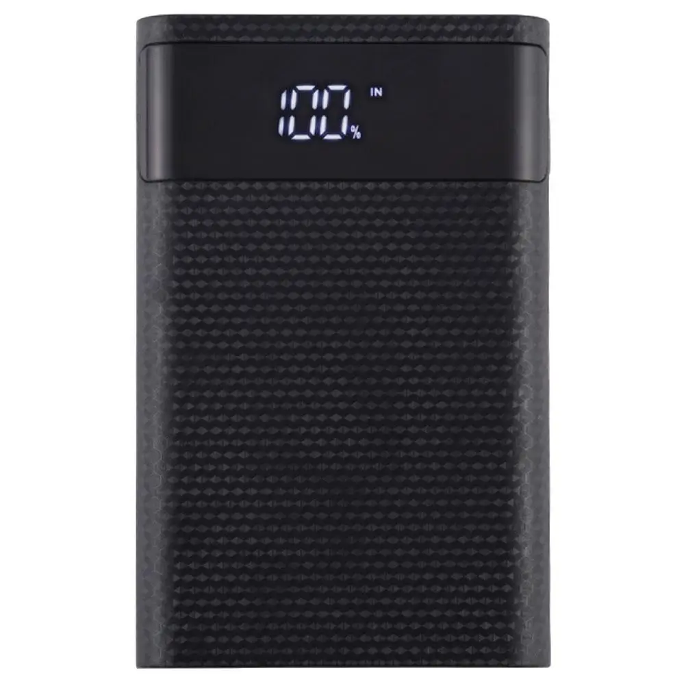 

18650 Case Black 4x Rechargeable Batteries Dual USB Portable Power Bank Indicator Lightweight Travel Outdoor