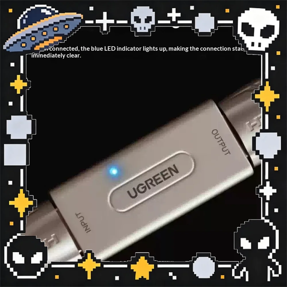 UGREEN 40265 HDMI Female to Female Coupler Adapter Zinc Alloy Signal Amplifier for Monitor TV