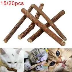 15/20Pcs Cat Mint Toys Pet Cats Kitten Snacks Matatabi Chew Stick Molar Cleaning Teeth Toy Natural Catnip Stick Catnap Lollipop