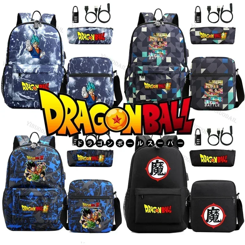 Рюкзак Tien Shinhan Dragon Ball с замком An-ti и USB-портом Mochilas Para Mujer, канцелярские принадлежности для учебы, сумки с аниме-фигурками