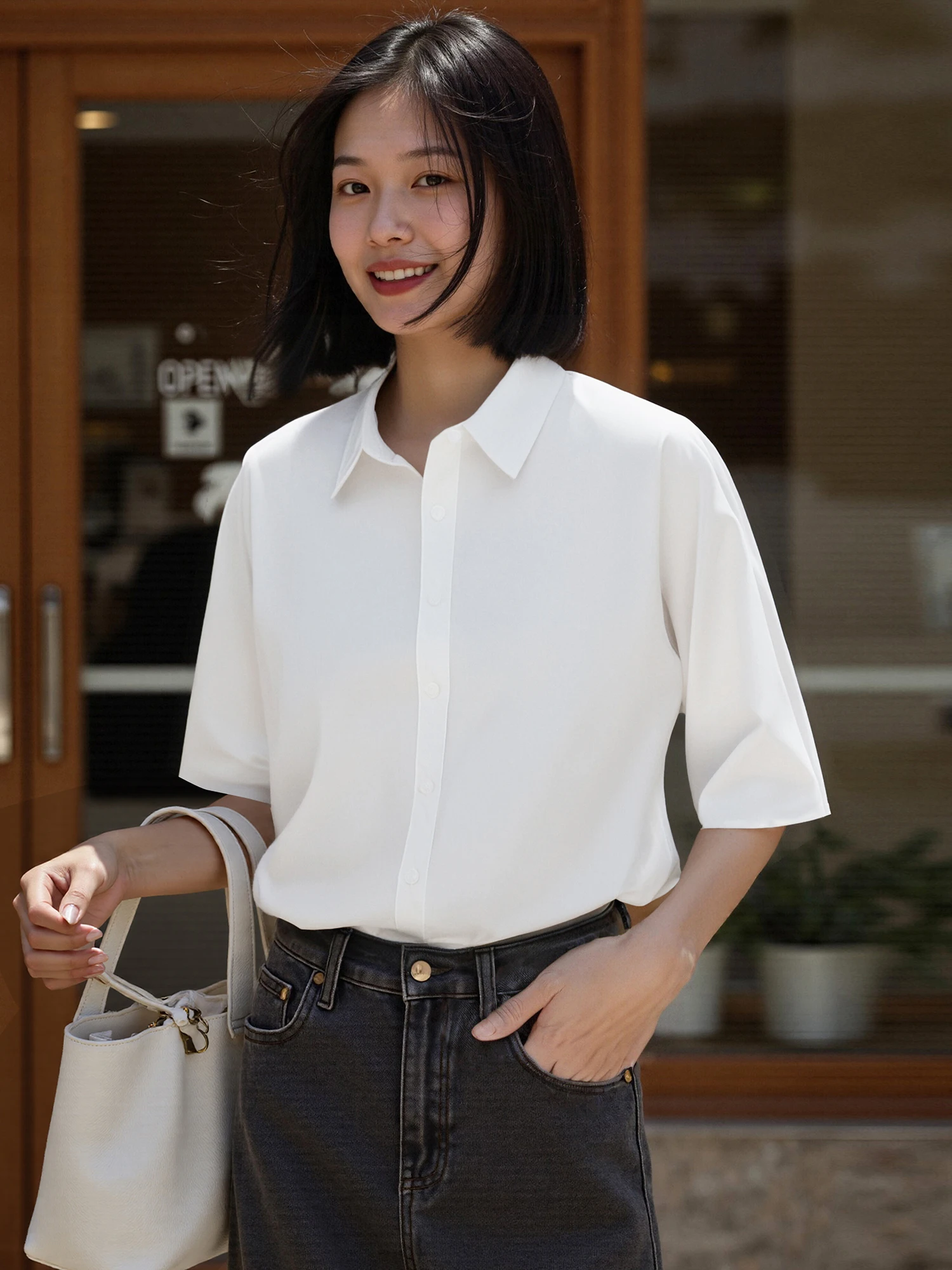 

Женская свободная футболка Chivirin, белая, летняя, 2025, новая, для повседневной носки, из полиэстера и лиоцелла, с защитой от УФ-излучения...