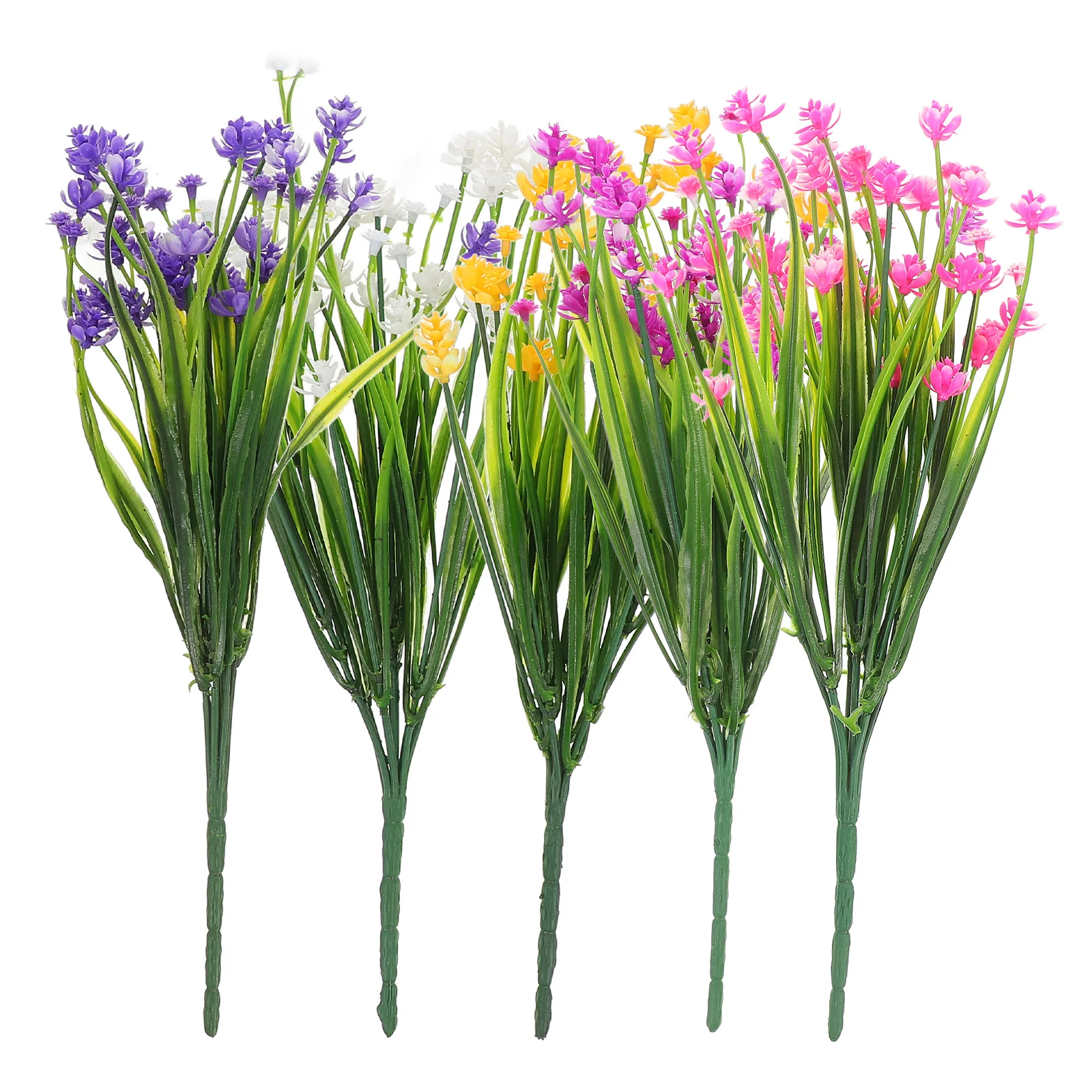 

5 Pcs Artificial Plant Bouquet Small Flower Arrangement Decor Faux Wedding Centerpiece Ornament Stems Home Office Hotel Coffee