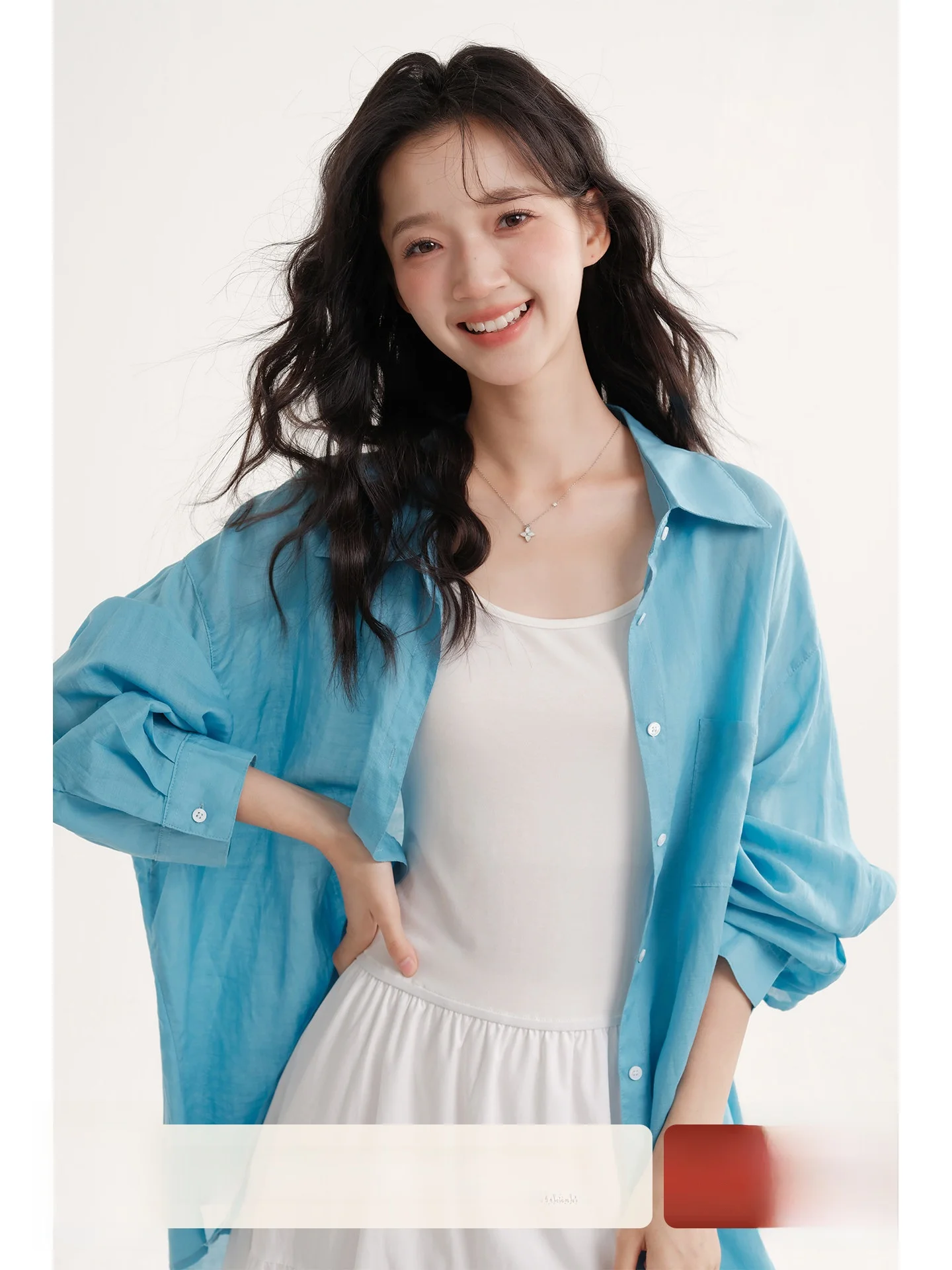 

Женская свободная блузка из шелка и льна для защиты от солнца, ранняя осень, корейский стиль, повседневная