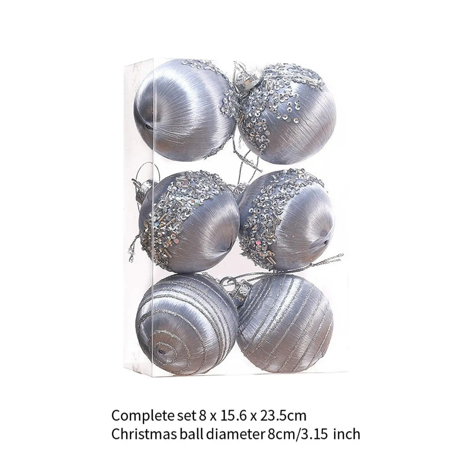 6x Weihnachtskugel-Ornamente für Fenster, Neujahr, Weihnachtsbaum, hängende Dekorationen