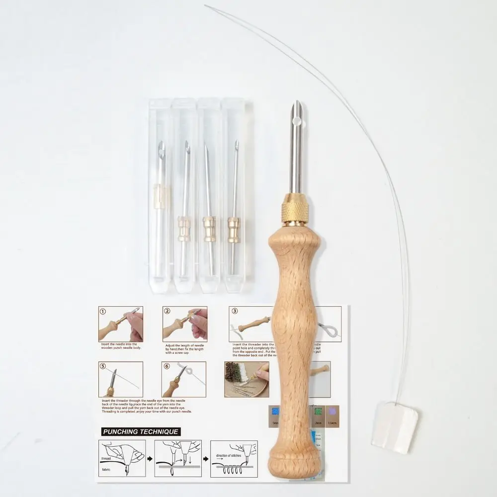 조정 가능한 뜨게 자수 펜 키트, DIY 공예용 펀치 바늘 직조 도구, 크로스 스티치 바느질 액세서리