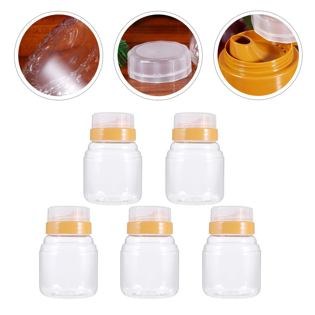 

Honey Bottle Plastic Containers Clear Dispenser Food Storage Bottles Wrapping Kitchen Pot