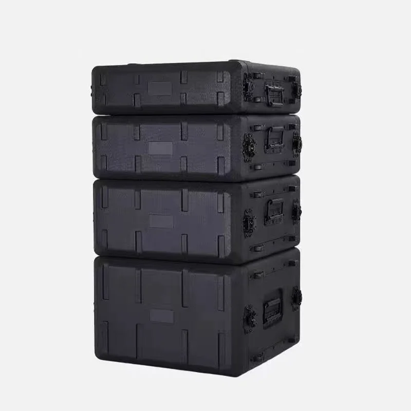 PE Plastic Flight Case Mixer Audio Speaker Rack Case  AMP Shock Mount Shipping Case 2U 4U 6U 8U 12U 14U DJ Case for Audio-Visual