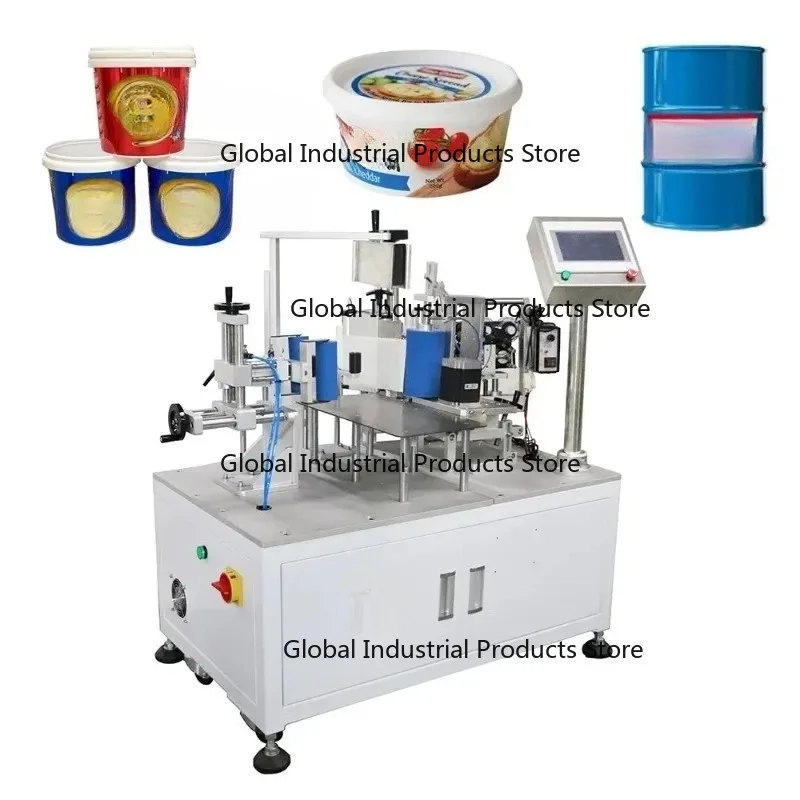 Semi-autBig Size Self Adive Laber Sticker Large Diaeter Conical Round 5 Galon Bucet Labelng Machine
