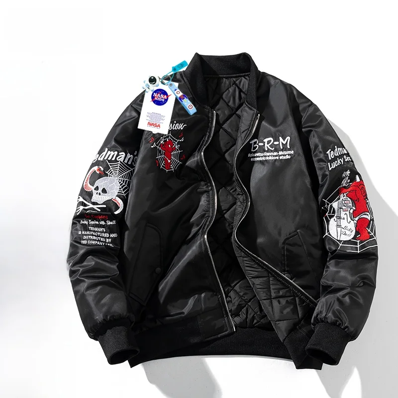 

Thiened Cotton Baseball Jaet ex Couple Sle New Model Student Flight Jaet Waterproof Zipper Closure Loose Fit Yout...