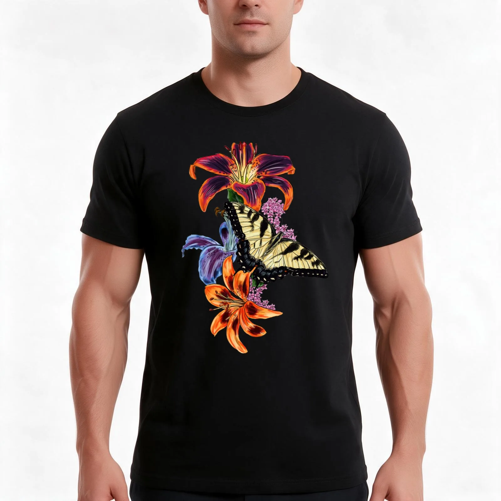 Eastern Tiger Swallowtail Butterfly T-Shirt Summer Casual Cotton Tee Oversized Streetwear Tops Vintage Graphic Print