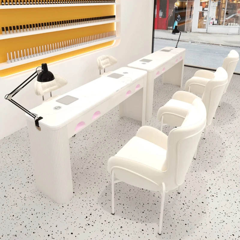 طاولة أظافر فاخرة حديثة احترافية مكتب خفيف مصمم تجميل معدات مكتب الأظافر محطة عمل مانيكير أثاث Tafel
