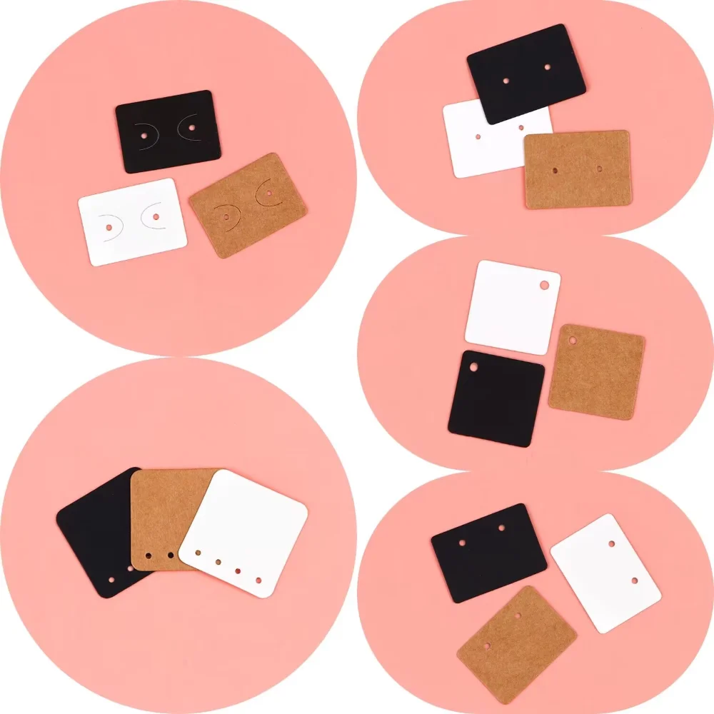 5type 100 stücke Schmuck Preis schild bunte leere schwarz weiß Kraft papier Ohrringe Display-Karte Großhandel handgemachte DIY Zubehör – Detail 11