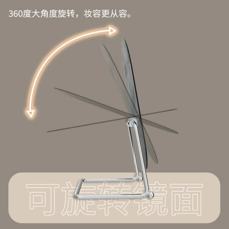 Moderner Minimalistischer Luxus Metall-Eisen-Schreibtisch Ovaler Schminkspiegel Koreanischer Ovaler Hochauflösender Dekorativer Spiegel Make-up Selfie-Tools – Detail 3